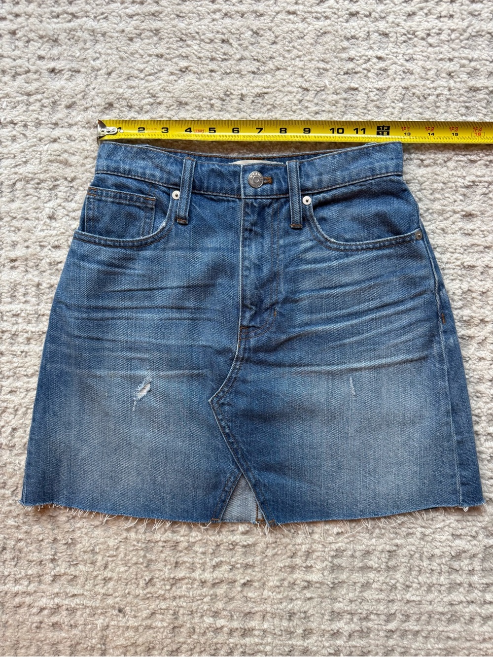 Madewell NWT $70 Denim A-Line Raw Hem Skirt 24 - Picture 4 of 7